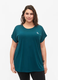 Kortermet trenings T-skjorte, Deep Teal, Model