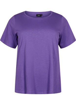 Basis T-skjorter i bomull, 2 stk., Deep Lavender/Black, Packshot image number 2