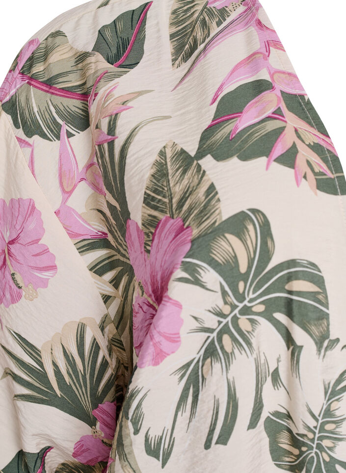 Kimono i viskose med 3/4 ermer, Vanilje, Packshot image number 2