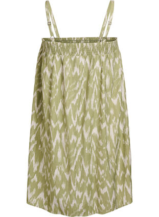Zizzi Kort kjole i viskose med spaghettistropper, Grønn, Packshot image number 1