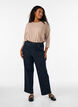 Jersey bluse med 3/4 ermer, Beige, Model image number 1