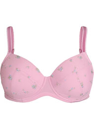 Polstret BH med mesh og blomsterbroderi, Rosa