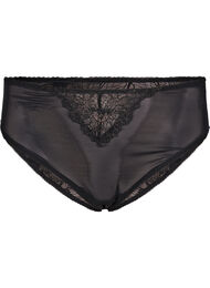 Tai-truser i mesh med blondedetaljer, Black