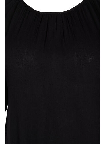 Kjole i viskose med korte ermer, Black, Packshot image number 2