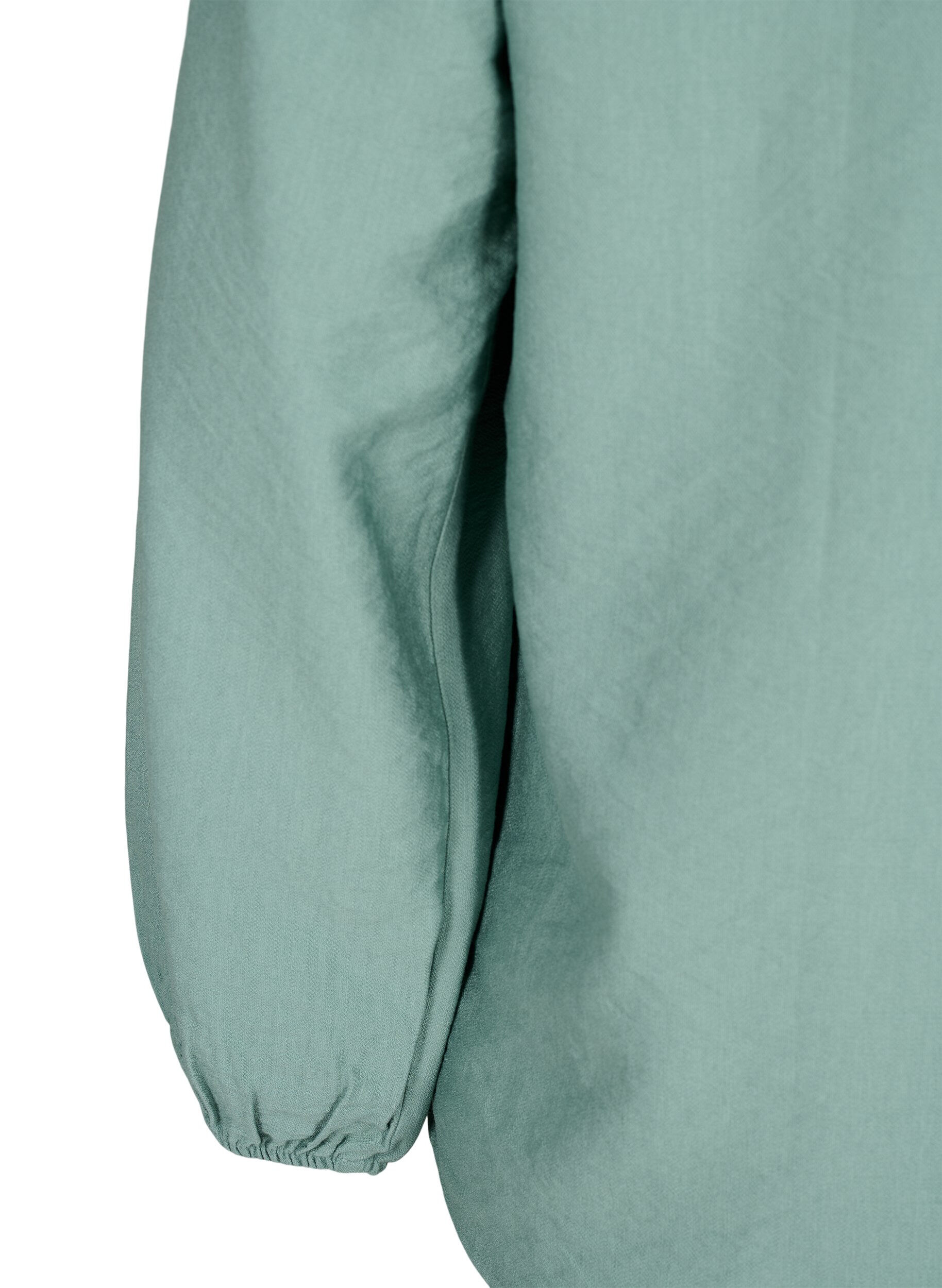 Zizzi Bluse i viskose med heklede detaljer, Chinois Green, Packshot image number 3