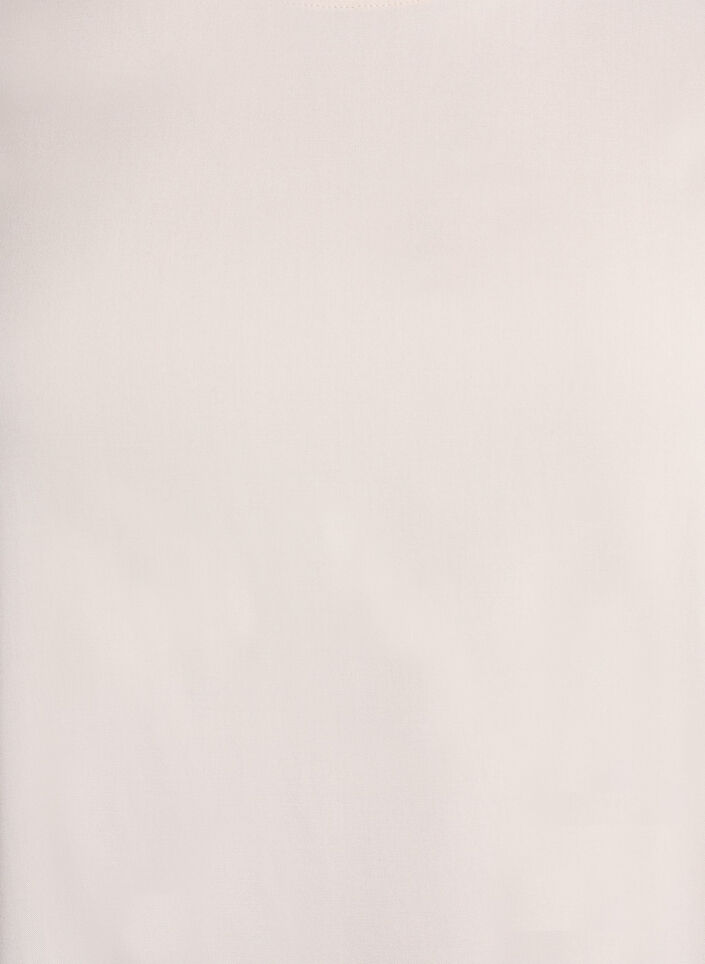 Vevet bluse med korte ermer og rund hals, Beige, Packshot image number 2