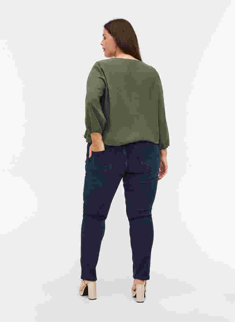 Slim fit Emily jeans med nagler, Dark blue, Model image number 1