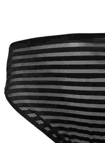Stripete tai truse med normal høyde i livet, Black, Packshot image number 2