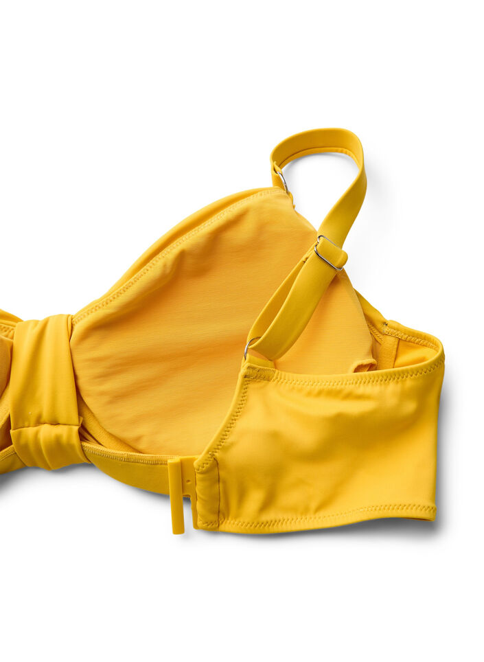 Bikini-topp med spiler og knutedetalj, Old gold, Packshot