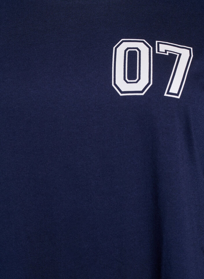 Kort T-skjortekjole med sporty detaljer, Bl&aring;, Packshot image number 2