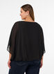 Chiffonbluse med ballongeffekt, Svart, Model image number 2