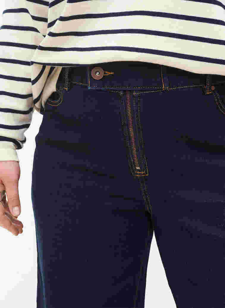 Cropped jeans med vidde, Unwashed, Model image number 2