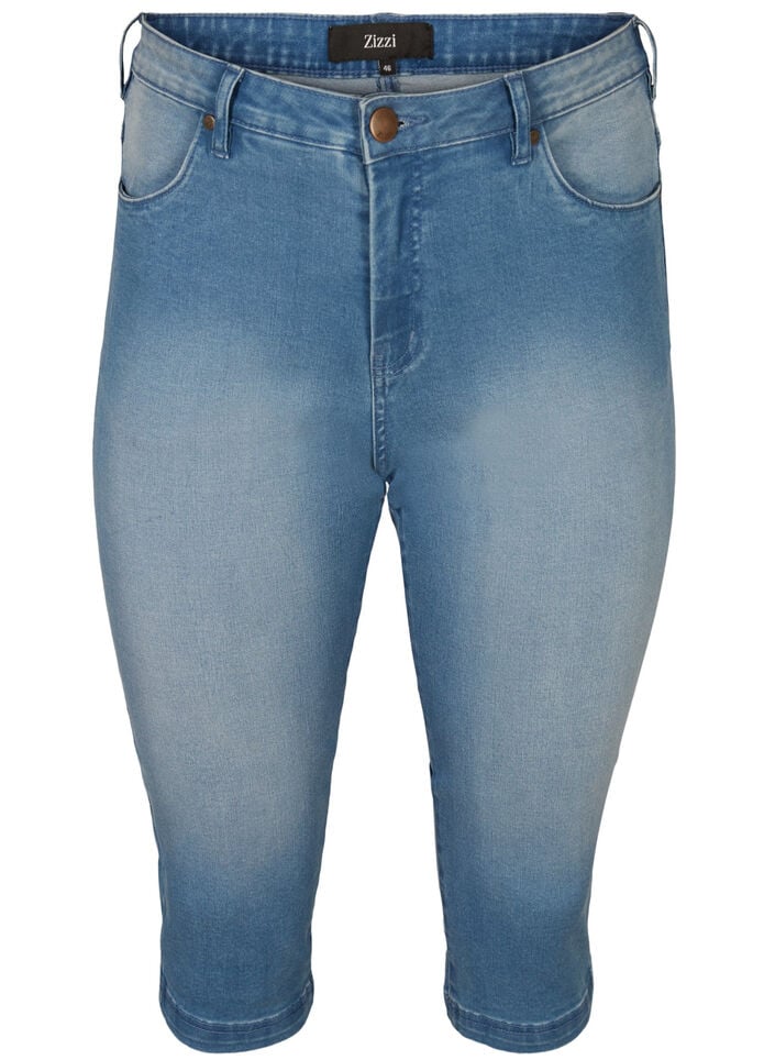 Amy capribukser med h&oslash;yt liv og super slim fit, Bl&aring;, Packshot image number 0