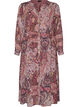 Midikjole med paisley-trykk og elastisk midje, Lilla, Packshot image number 0