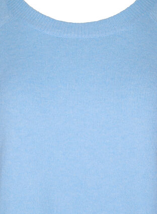 Melert strikkegenser med knappedetaljer, Chambray Blue Mel., Packshot image number 2