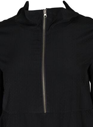 Langermet tunika med glidelås, Black, Packshot image number 2