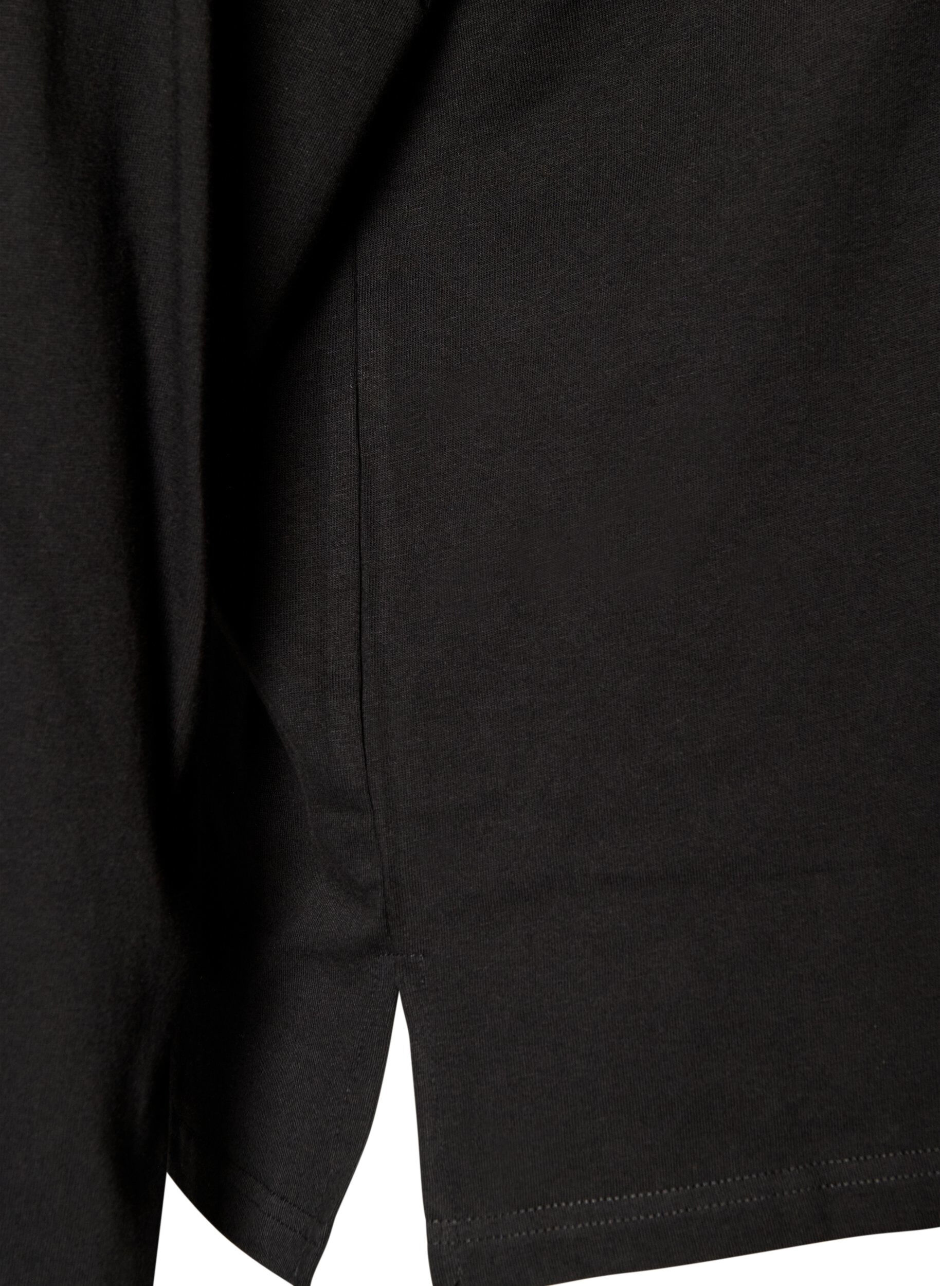 ZizziBasis T-skjorte med lange ermer, Svart, Packshot image number 3