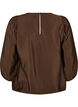 Bluse med 3/4 ermer og blondedetaljer, Brun, Packshot image number 1