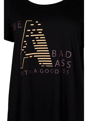 T-skjorte til trening med trykk, Black w. Bad Ass, Packshot image number 2