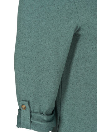 Bluse med 3/4-ermer og glidelås, NORTH ATLANTIC MELANGE, Packshot image number 3
