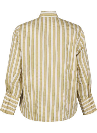 Zizzi Ledig skjorte med striper, Grønn, Packshot image number 1