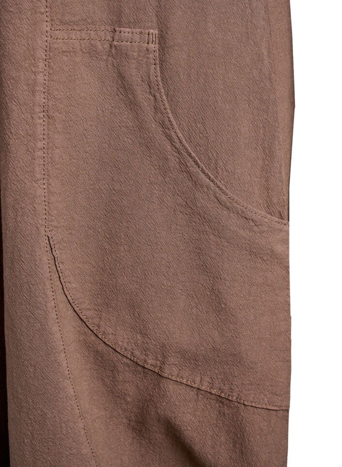 Kortermet bomullskjole, Brun, Packshot image number 3