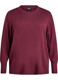 FLASH – strikket bluse med rund hals, Rød FLASH – strikket bluse med rund hals