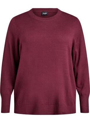 Zizzi FLASH – strikket bluse med rund hals, Rød, Packshot image number 0