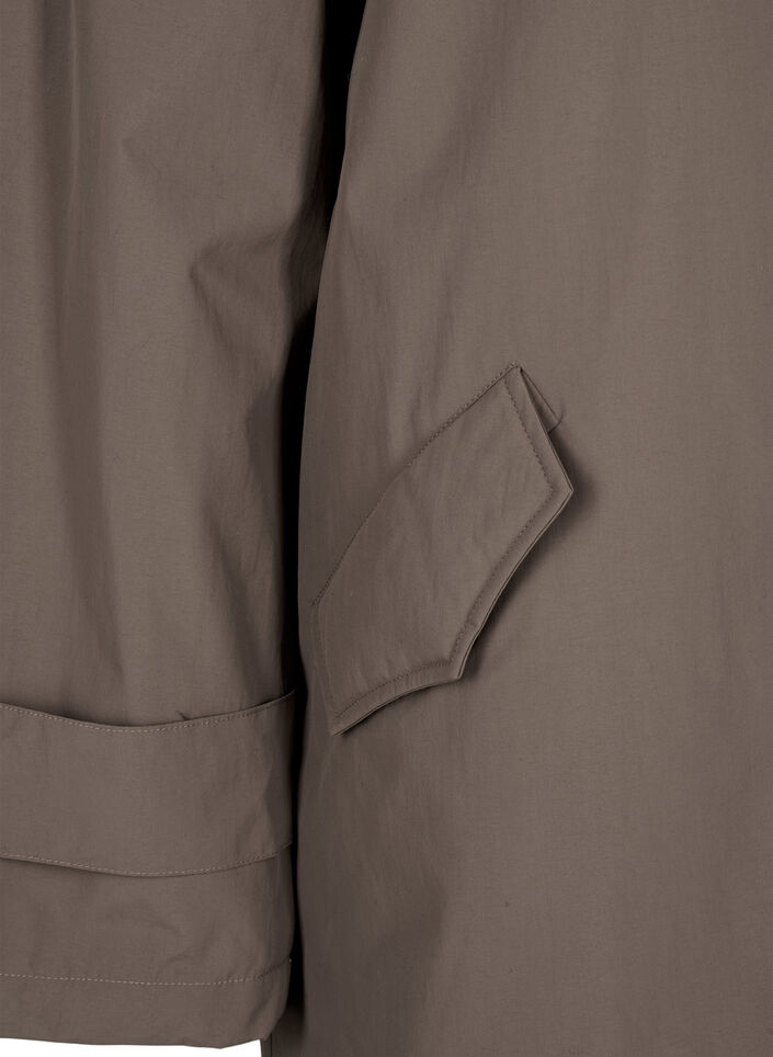 Overgangsfrakk med fløyelskrage og lommer, Chocolate Chip, Packshot image number 3