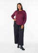 Strikket bluse med rund hals, R&oslash;d, Model image number 1