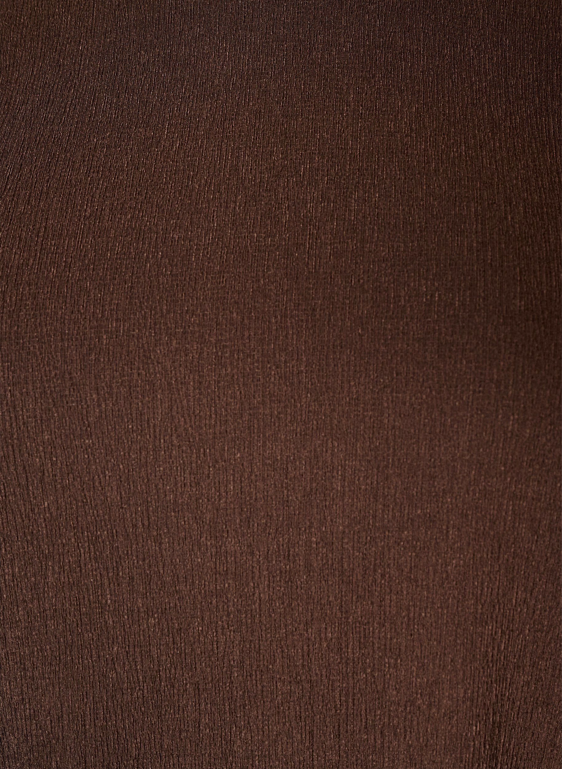 ZizziJerseybluse med asymmetrisk blondedetalj, Brun, Packshot image number 2