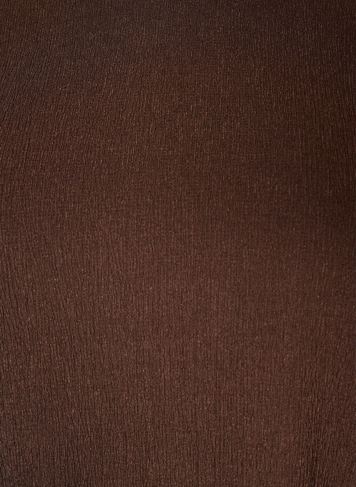 Jerseybluse med asymmetrisk blondedetalj, Brun, Packshot image number 2