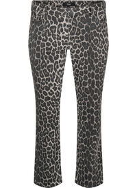 Emily jeans med leopardmønster, Grå Emily jeans med leopardmønster