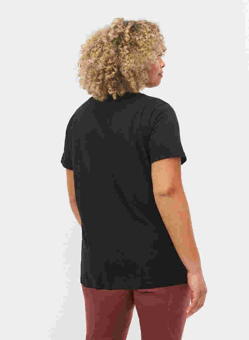 T-skjorte til trening med trykk, Black w. copper logo, Model image number 1