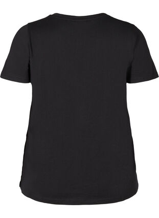 T-skjorte i bomull med paljetter, Black, Packshot image number 1