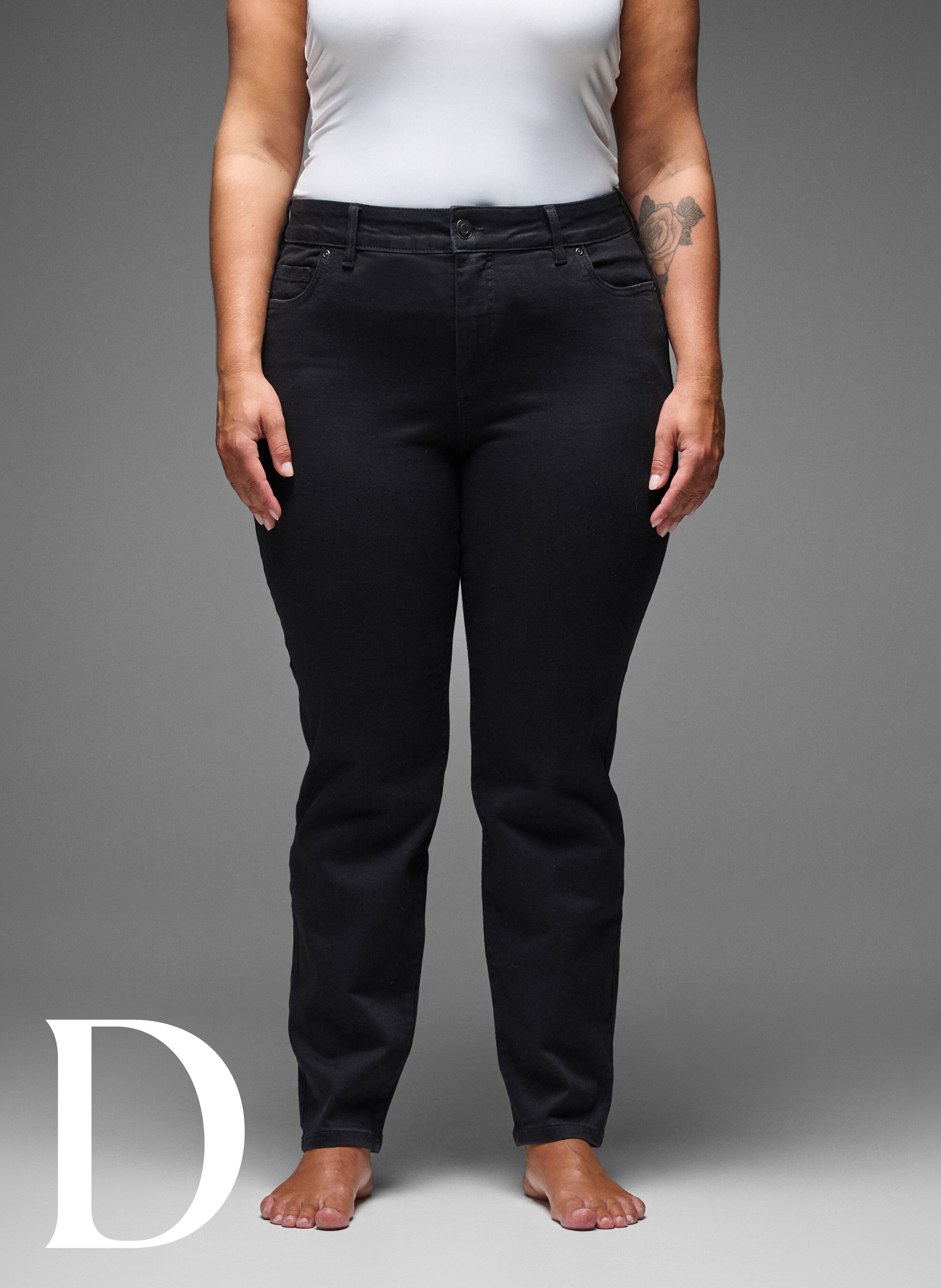 Zizzi Slim fit jeans med vanlig midje, Black, Model image number 8