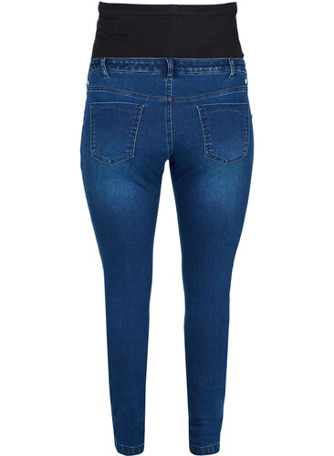 Jeggings til gravide i en bomullsmiks, Dark blue denim, Packshot image number 1