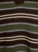 Strikkebluse med striper og poloskjorte krage, Brun, Packshot image number 2