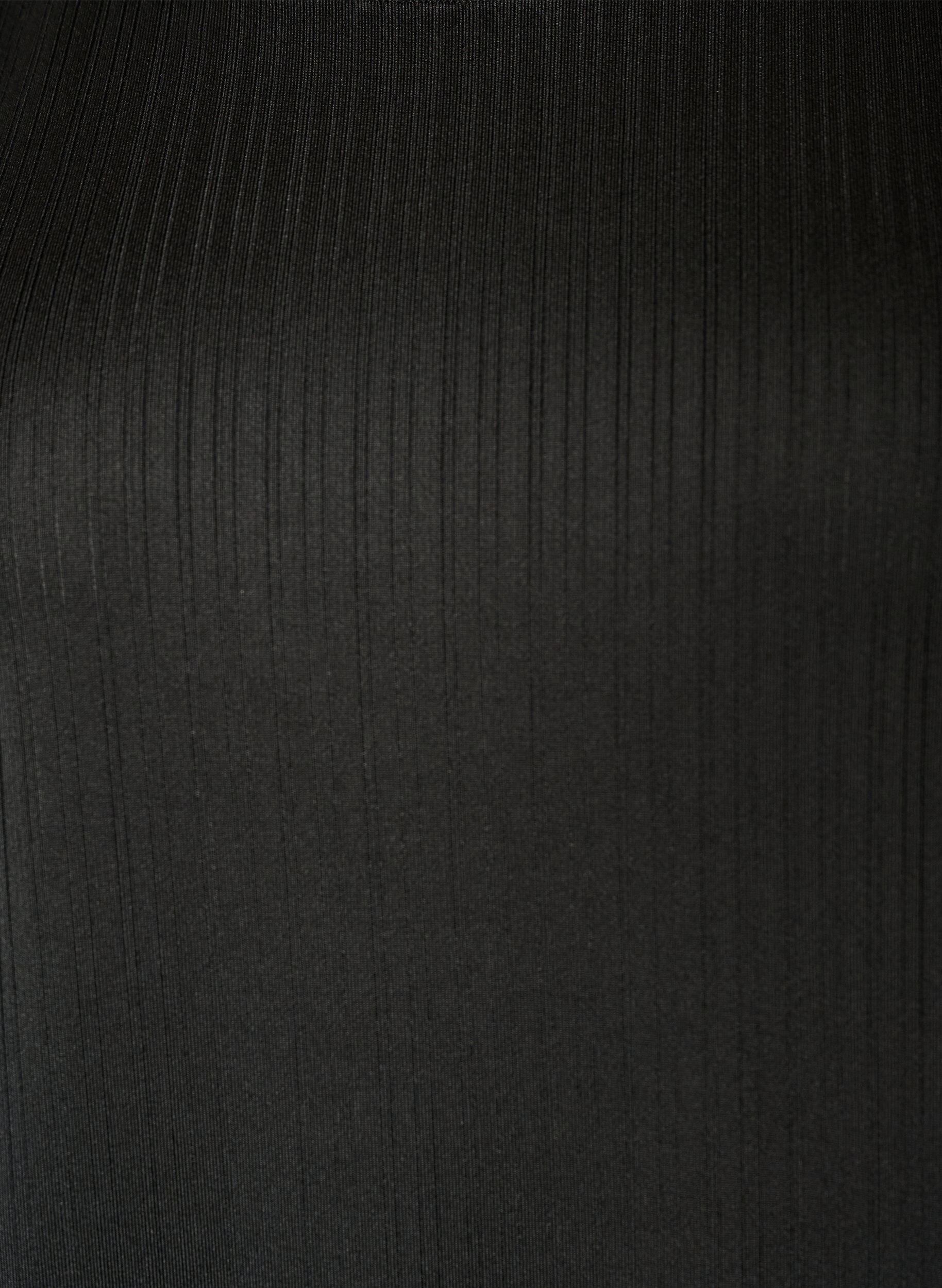 ZizziJerseybluse med teksturerte striper og en smocket fold, Svart, Packshot image number 2