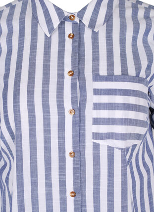 Lang stripete skjorte i bomull, Blue Y/D, Packshot image number 2