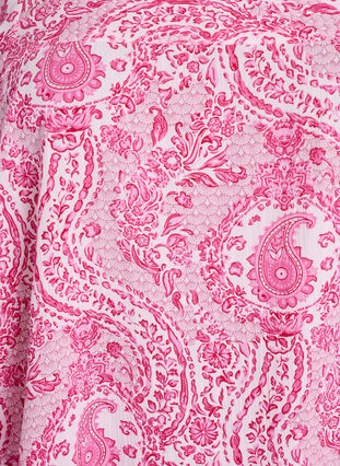 Zizzi Viskose bluse med paisleymønster og firkantet utringning, Rosa, Packshot image number 2