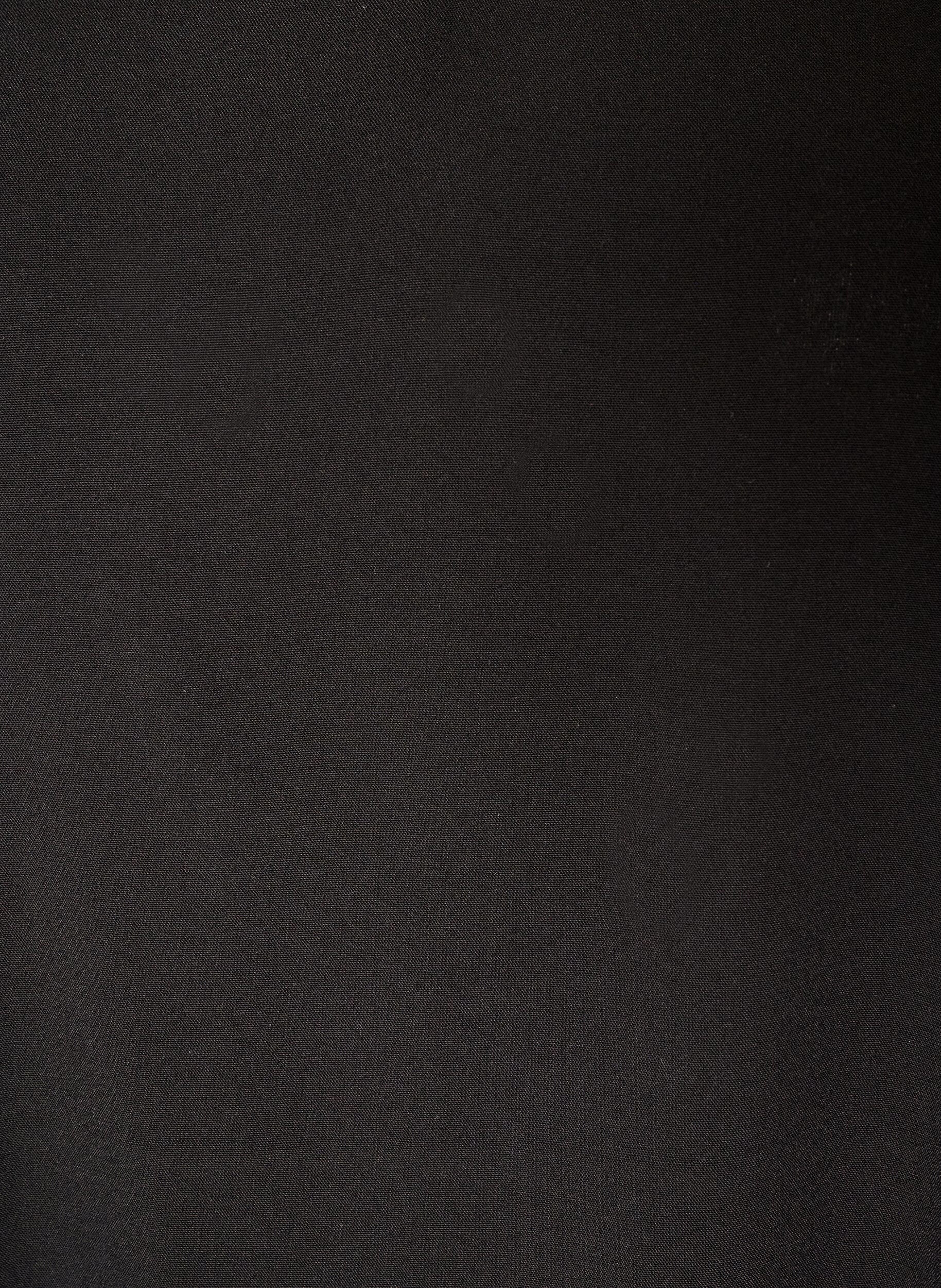 ZizziViskosebluse med V-hals og lange ermer, Svart, Packshot image number 2
