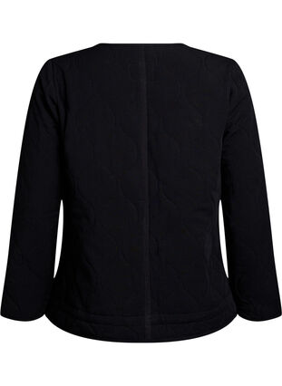 Zizzi Quiltet jakke med knapper og lommer, Svart, Packshot image number 1