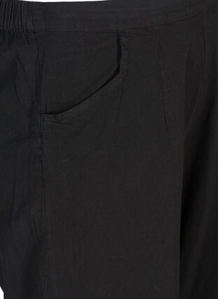 Løse culottebukser i bomull, Black, Packshot image number 2