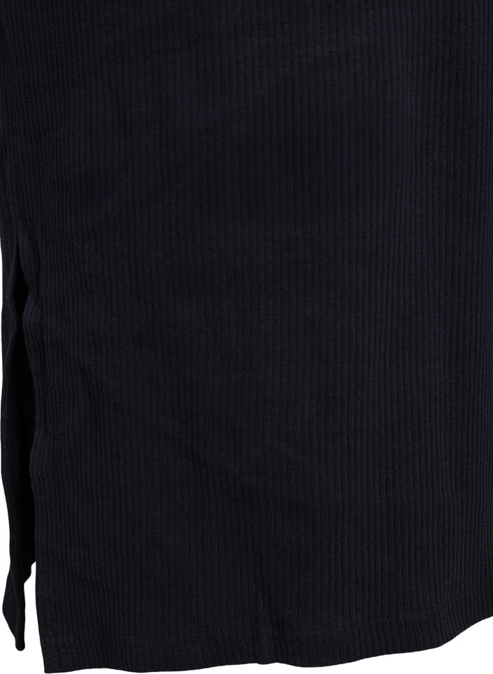 Maxikjole i jersey med korte ermer, Svart, Packshot image number 3