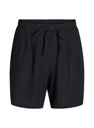 Løse shorts i lin og viskose, Black