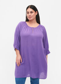 Tunika i viskose med 3/4-ermer, Deep Lavender, Model