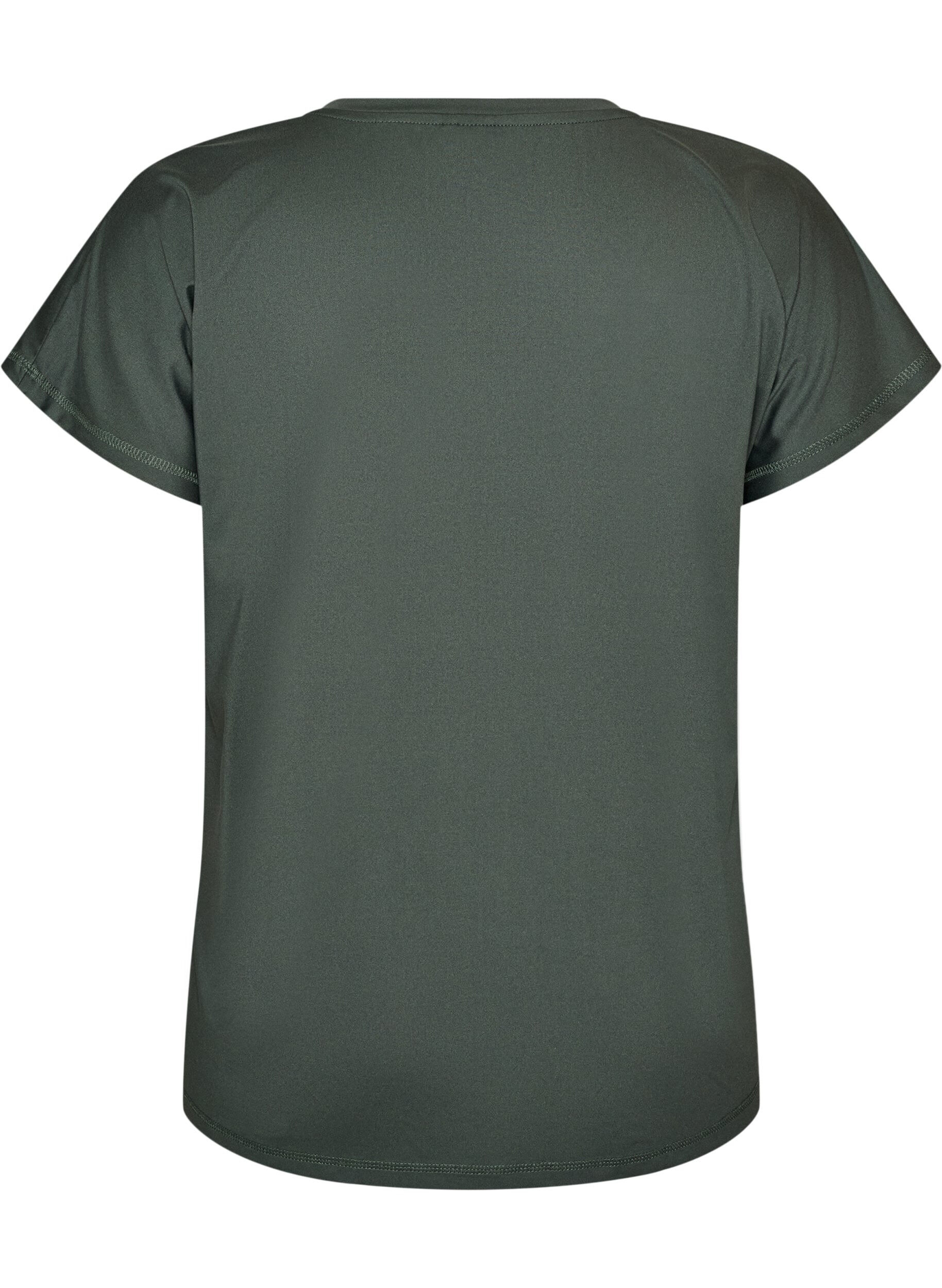 ZizziL&oslash;stsittende trenings-t-skjorte med v-hals, Gr&oslash;nn, Packshot image number 1