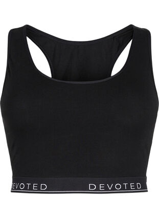 BH med en rund hals i bomull, Black/Upper Font, Packshot image number 0