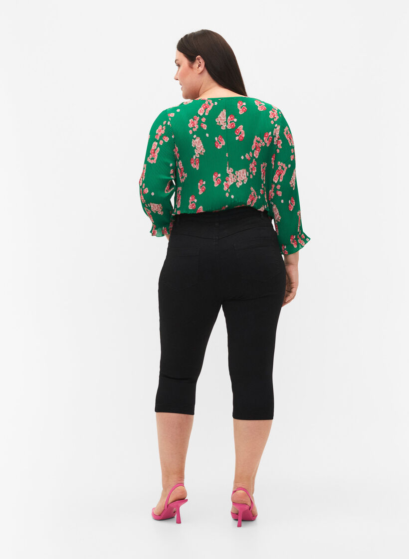 Amy capribukser med høyt liv og super slim fit, Black, Model